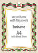 © saidauita - Frame and border of ribbon with the colors of the Suriname flag