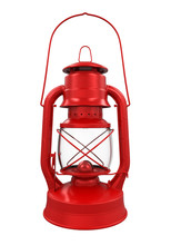 Red Oil Lamp Lantern Isolated