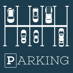 Wall Mural - Parking zone poster in minimalist style