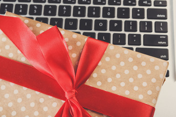 Fototapete - Christmas online shopping background