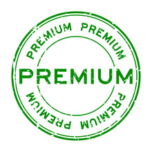 Grunge Green Premium Round Rubber Seal Stamp On White Background