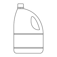 monochrome silhouette of bleach clothes bottle vector illustration