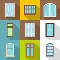 Poster - Retro windows icons set, flat style