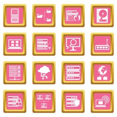 Poster - Big data icons pink