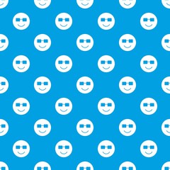 Sticker - Smiling emotpattern seamless blue