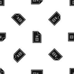 Poster - File ZIP pattern seamless black