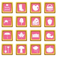 Sticker - Autumn icons pink
