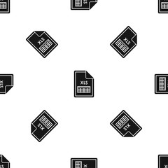 Poster - File XLS pattern seamless black