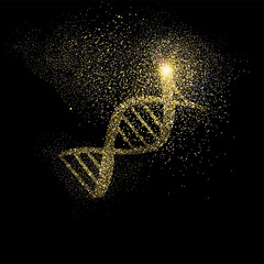 DNA gold glitter art concept symbol illustration