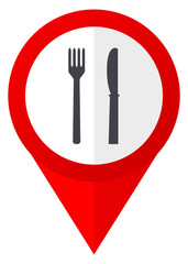 Poster - Eat red web pointer icon. Webdesign button on white background.