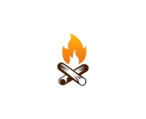 Wall Mural - Camp fire logo