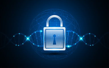 Poster - digital tech cyber security innovation global connection concept background