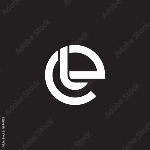 Initial Lowercase Letter Logo El Le L Inside E Monogram Rounded Initial Lowercase Letter Logo El Le L Inside E Monogram Rounded Shape White Color On Black Background