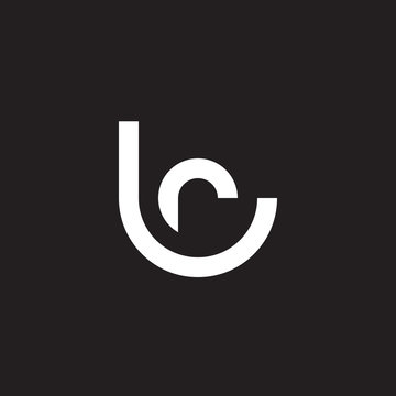 Initial lowercase letter logo lr, rl, r inside l, monogram rounded shape, white color on black background

