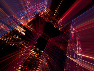 Poster - Abstract background element. Fractal graphics series. Perspective composition digital effect. Information technology and electronics concept.