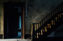 Grand Staircase At Foyer - Abandoned House