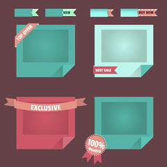 Aufkleber -  illustration set of frames, ribbons for website