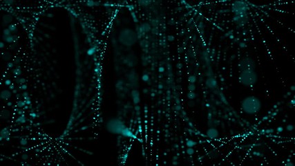 Poster - 4K Dot Connection with particle flow  twist and moving for futursitic and tectnology abstract background