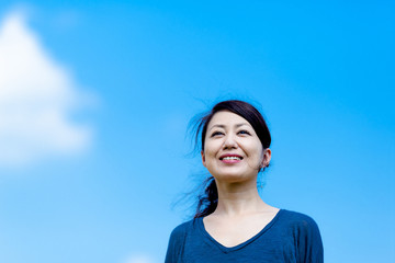 Poster - 青空背景 女性