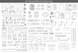 Big set of icons for Interior top view plans
