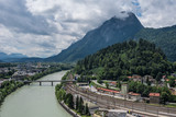 Fototapeta Natura - The city Kufstein in Tyrol on river Inn, Austria