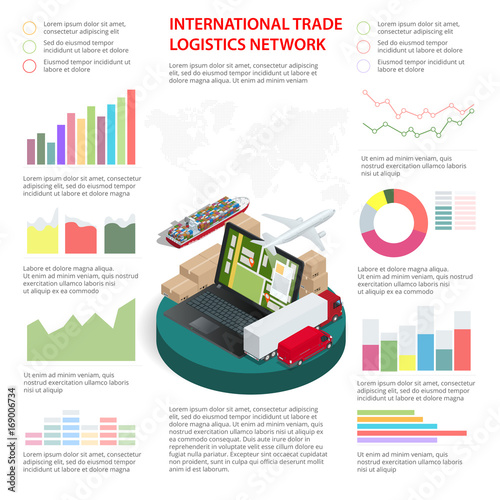 Business Infographics Global Logistics Network Vector Illustration