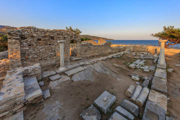 Wall Mural - Ruins of ancient village in Archaeological site of Aliki. Thassos island, Greece