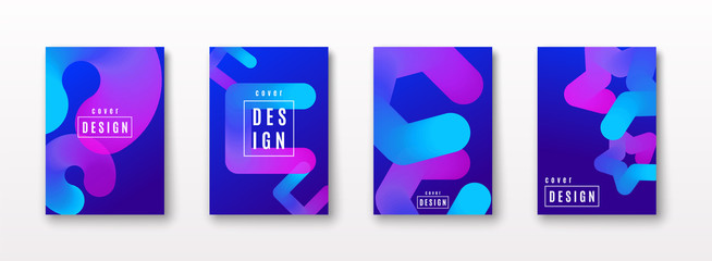 Fototapete - Vector illustration of cover pattern template set with dynamic composition