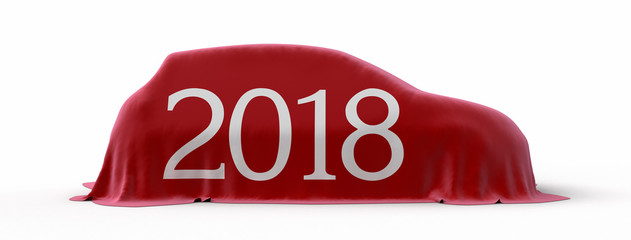 Sticker - 2018 car. Image with clipping path