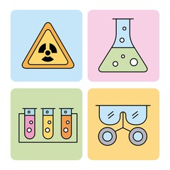 Poster - icon set laboratory scientific examinations vector illustration design graphic