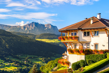 Alto Adige panoramic landscape italian dolomites panorama south tyrol cottage