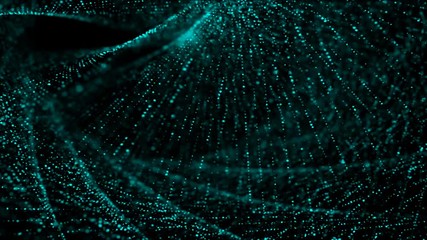 Poster - 4K Dot Particle flow twist and moving for futursitic and tectnology abstract background
