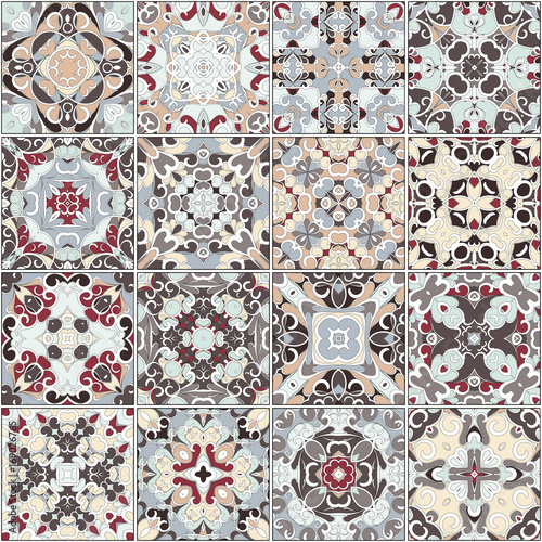 Obraz w ramie Collection of ceramic tiles