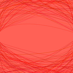 Poster - Red abstract geometrical background with arched stripes at the top and the bottom - vector design