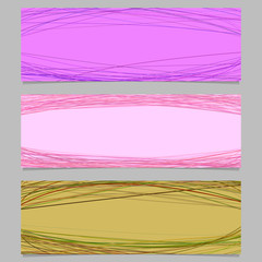 Poster - Abstract horizontal banner background template design set - vector illustration with random arched lines