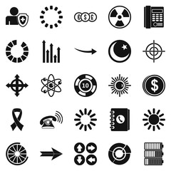 Fototapete - Index icons set, simple style