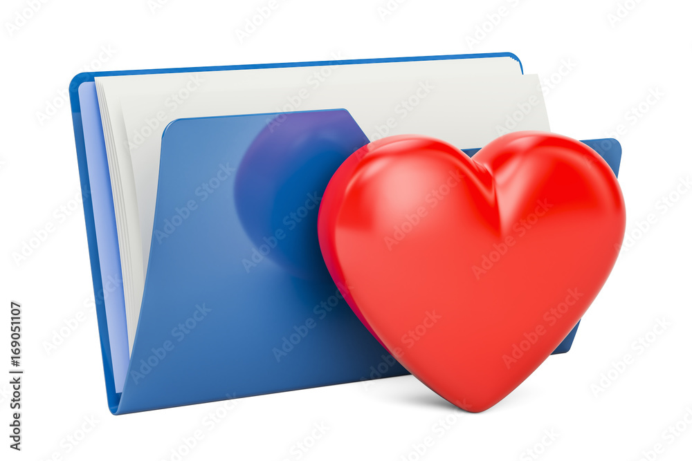 Computer folder icon with red heart, 3D rendering Stock Illustration ...