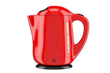 Poster - Modern red electric kettle, 3D rendering