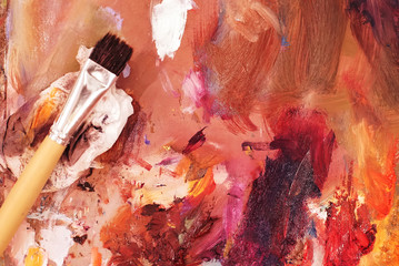 Aufkleber - Colorful Paint Texture Mix on the Canvas