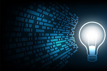 Poster - Light bulb in technology concept.