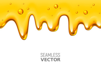 vector seamless dripping honey on white background