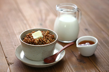 kasha, buckwheat porridge, russian traditional food