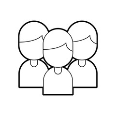 Sticker - teamwork people avatars icon vector illustration design