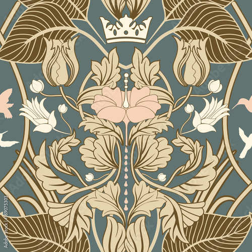 kwiecistego-rocznika-bezszwowy-wzor-styl-retro-roslin-pionowe-dekoracyjne-kwiaty-nowoczesny-motyw-kolorowy-ornament-adamaszku