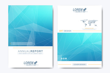 Poster - Modern vector template for brochure, Leaflet flyer, advert, cover, catalog, magazine or annual report. Business, science, medical design. Scientific pattern structure molecule DNA. Card surface.