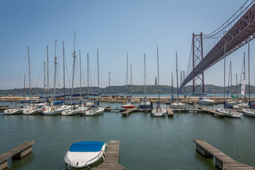 Wall Mural - View of the City of Lisbon by the Docas, Portugal