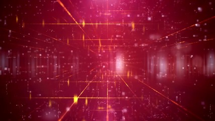 Poster - Red Business Technology Futuristic Digital Seamless Loop Background.