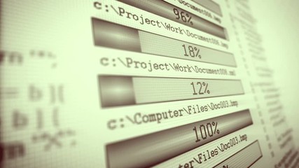 Poster - download and upload processing files data on computer screen with internet