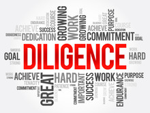 Diligence Word Cloud Collage, Business Concept Background