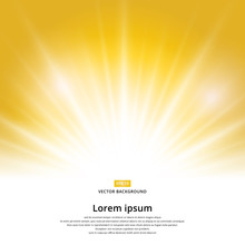 Sunlight Effect Sparkle On Yellow Background With Copy Space. Abstract Vector